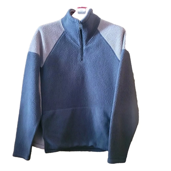 Carbon 2 Cobalt 1/4 Zip Pullover Sweater Mens Medium Fleece Mock Neck Outdoors - Picture 1 of 10